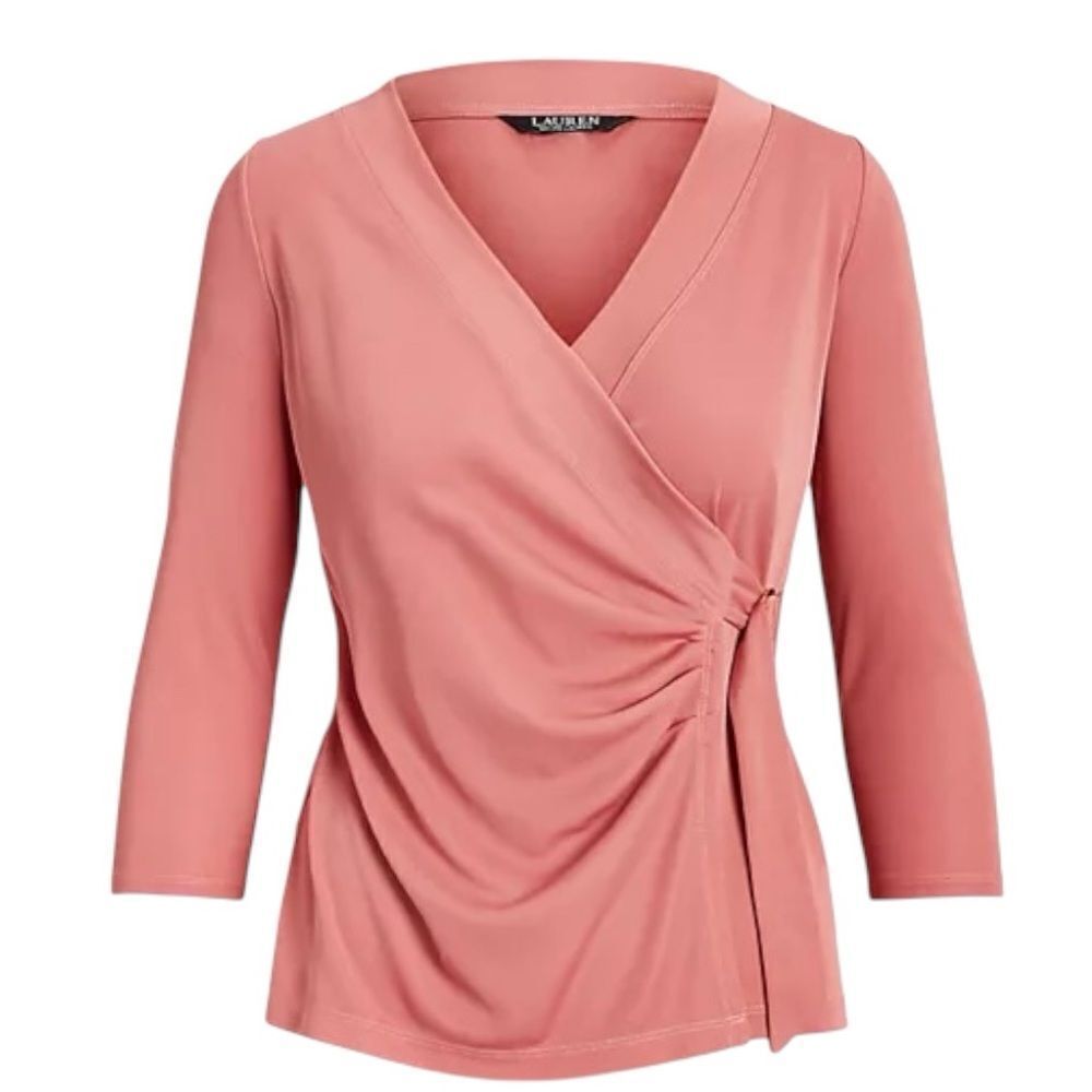 Lauren Ralph Lauren Faux Wrap Top | Rose Pink | SizeXS
